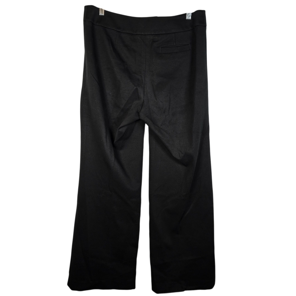 Talbots Women's Black Ponte Knit Stretchy Wide Leg Dress Pant Size 8 Trousers - Picture 2 of 11